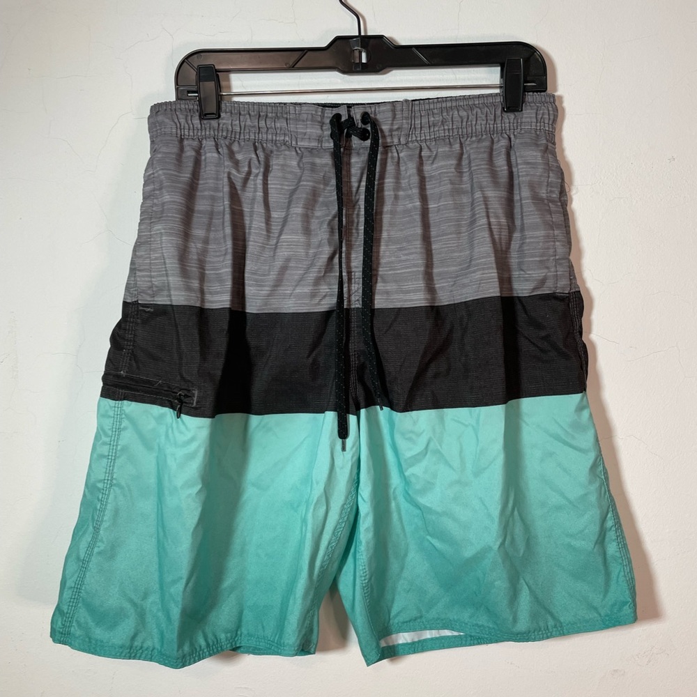 Men’s swim trunks large size zipper EUC